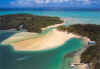 Insel "Ile aux Cerfs" mit Sandbank aus der Luft